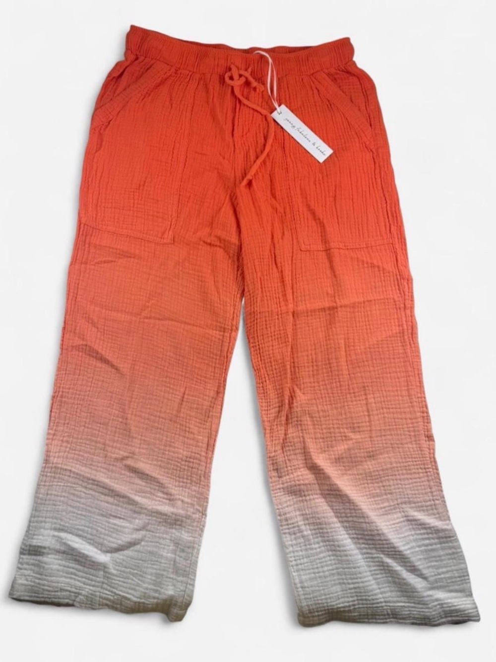 Young Fabulous & Broke Bright Orange Gauze Top with Brand Tag